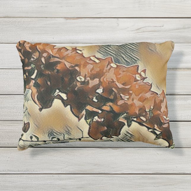 Rose Tree Art Throw Pillow (Front)