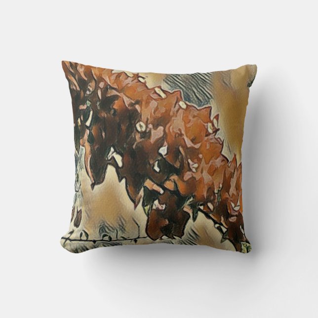Rose Tree Art Throw Pillow (Front)