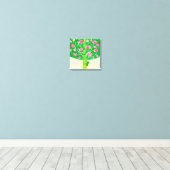 Rose Tree | Little Frog | Cheerful Pink & Green Canvas Print (Insitu(Wood Floor))