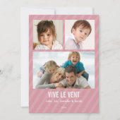 Rose Triple carte de photo de vacances (Front)