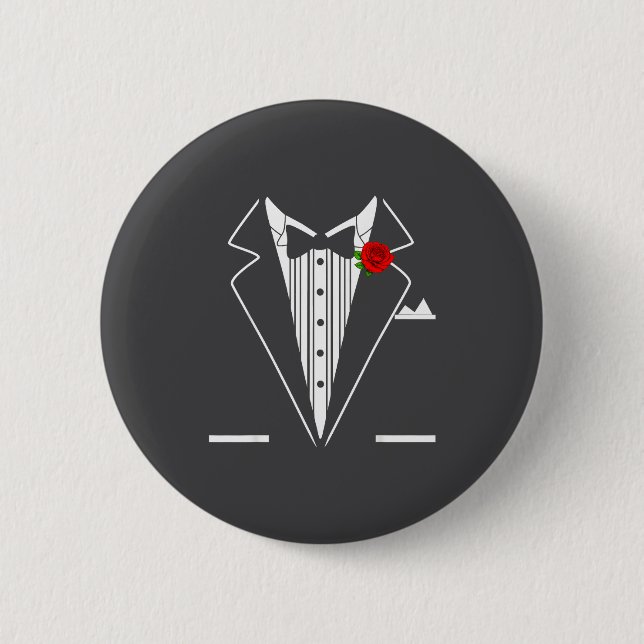 Rose Tuxedo Tux Wedding Prom Costume Party Men Kid Button (Front)