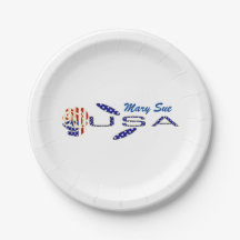 Rose USA Flag Blue Personalized