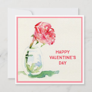 Rose Valentine 5.25x5.25 Square Flat Card