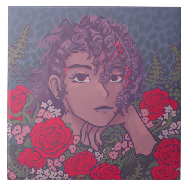 Rose Valentine Ceramic Tile (Front)