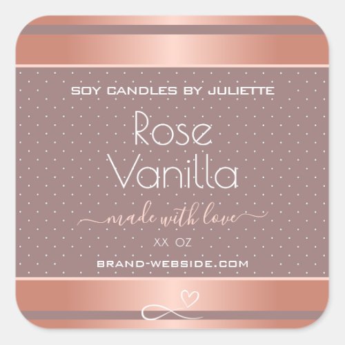 Rose Vanilla Scented Cute Product Packaging Labels