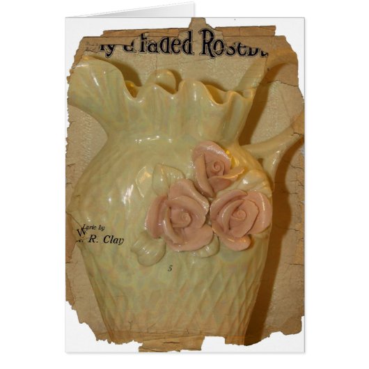 Rose Vase with Torn Paper Texture Cards (Front)