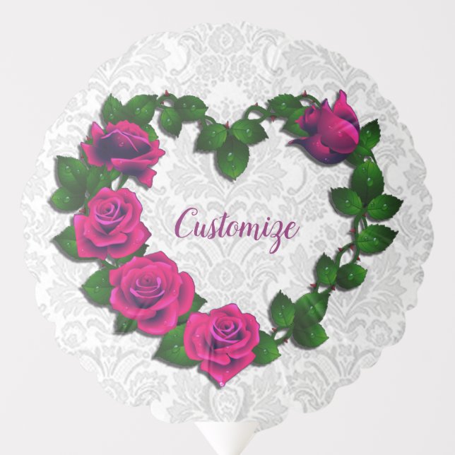 Rose Vine Heart Balloon (Front)