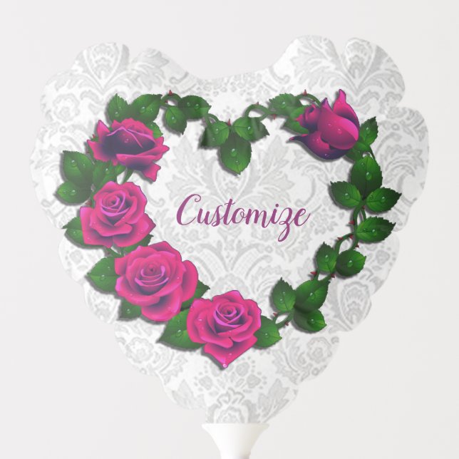 Rose Vine Heart Balloon (Front)