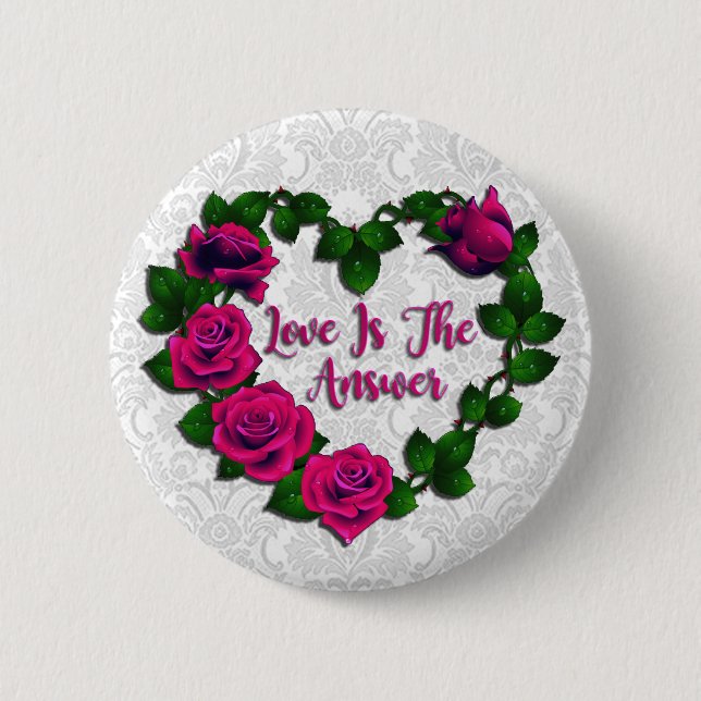 Rose Vine Heart Button (Front)
