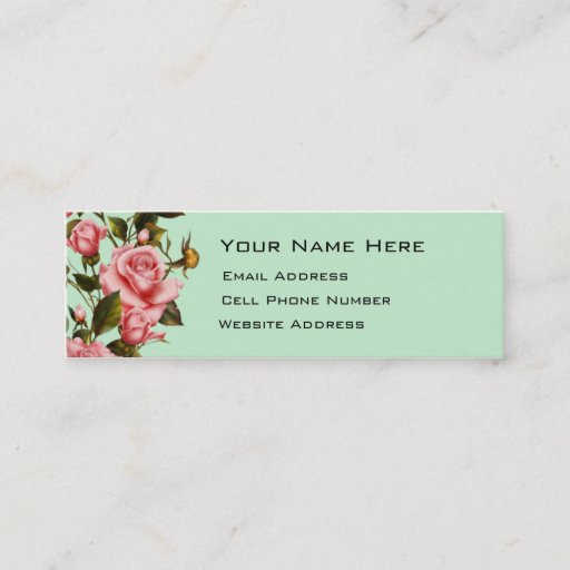 Customizable Rose Vine Skinny Profile Card Business Card Template