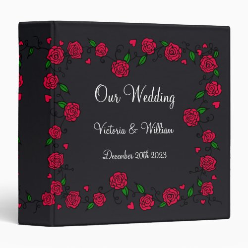 Rose Vine Wedding Scrapbook Binder
