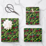 Rose Vines Gothic Christmas Wrapping Paper Sheets<br><div class="desc">Gorgeous rose vines tangled in an intricate,  elegant pattern. Red roses with thorny vines,  on a black background for a beautiful romantic gothic aesthetic.</div>