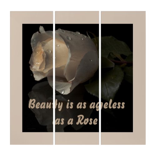 Rose Vintage Triptych Art Beautiful Rose