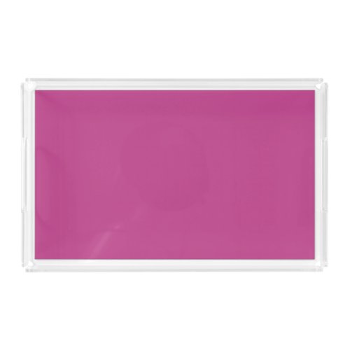 Rose Violet Solid Color Print Dark Magenta Pink Acrylic Tray