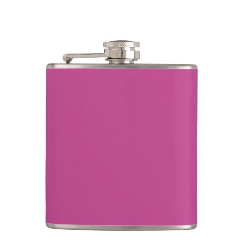 Rose Violet Solid Color Print Dark Magenta Pink Flask