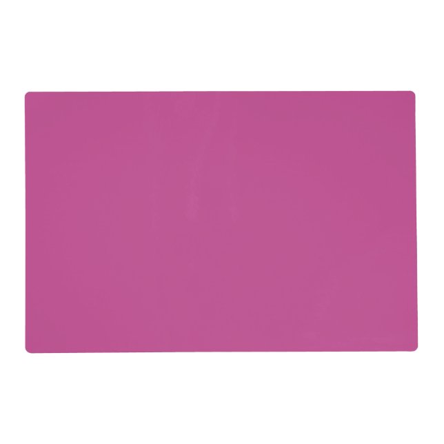 Rose Violet Solid Color Print, Dark Magenta Pink Placemat (Front)