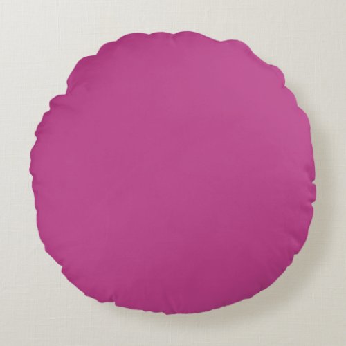 Rose Violet Solid Color Print Dark Magenta Pink Round Pillow