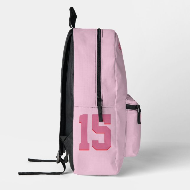 Rose Volleyball Girls Pink Team 2 Printed 3 Printed Backpack (Left)