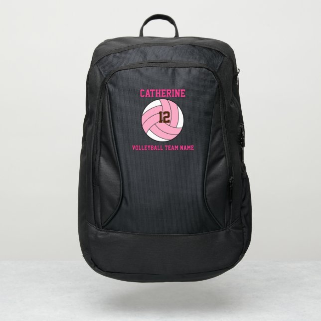 rose volleyball player backpack fuchsia girly      (Front)