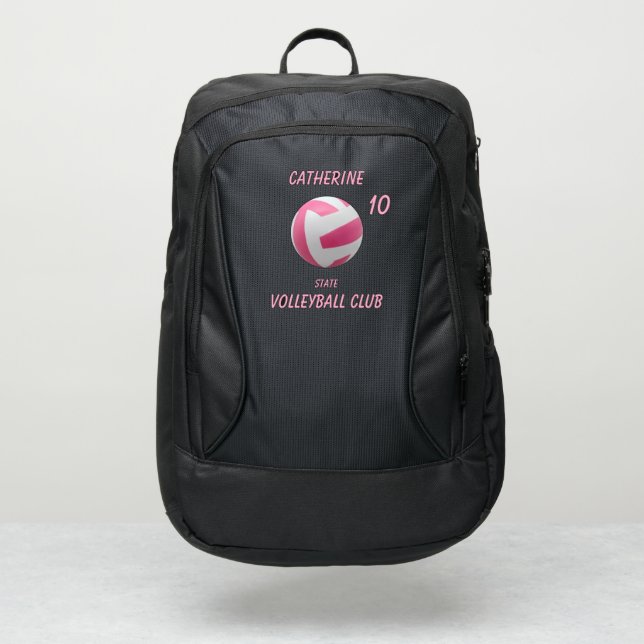 rose volleyball player backpack name number club (Front)