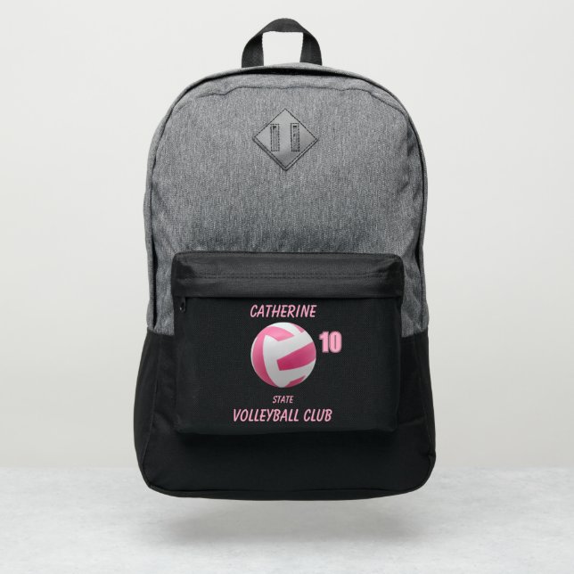 rose volleyball player backpack name number club (Front)