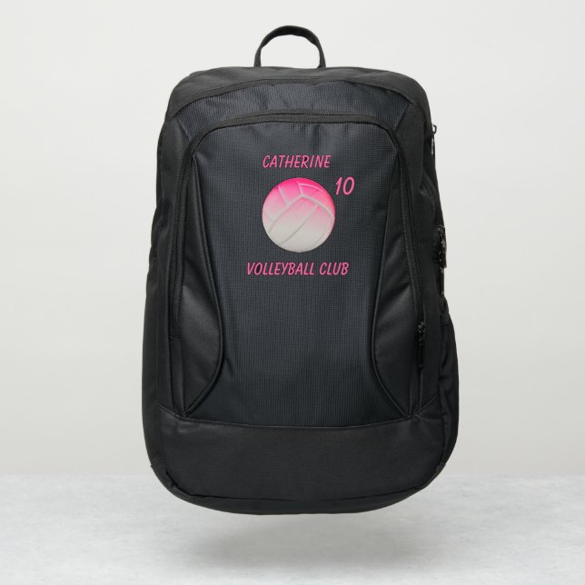 rose volleyball player backpack name number player (Front)