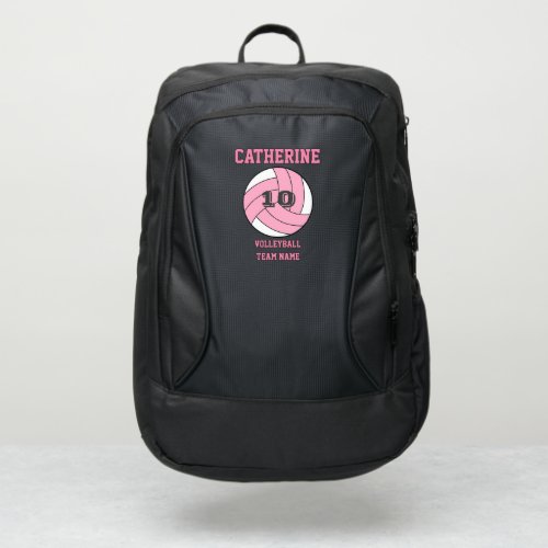 rose volleyball player backpack pink school