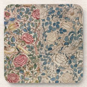 'Rose' wallpaper design (pencil and w/c on paper) Beverage Coaster