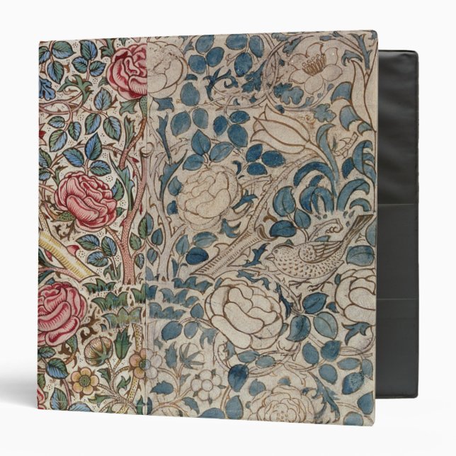 'Rose' wallpaper design (pencil and w/c on paper) Binder (Front/Inside)