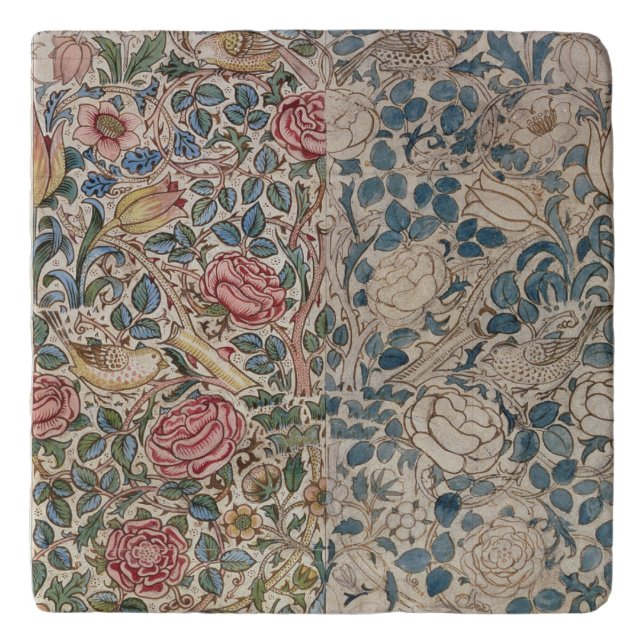 'Rose' wallpaper design (pencil and w/c on paper) Trivet (Front)