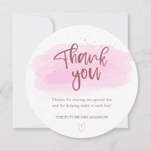 Rose Watercolor Bridal Shower Thank You Card