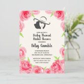 Rose Watercolor Derby Bridal Shower Invitations (Standing Front)