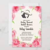 Rose Watercolor Derby Bridal Shower Invitations (Front)