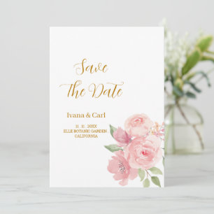 ROSE Watercolor Flower Save The Date