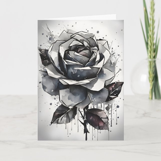 Rose - Watercolor flowers Card (Front)