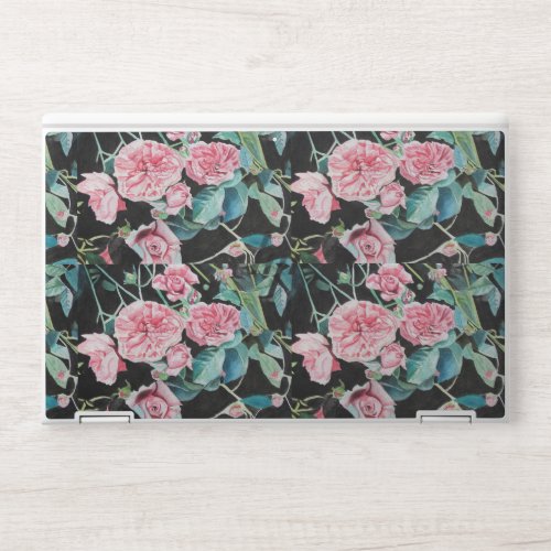 Rose watercolor pink Floral Flowers Laptop Skin