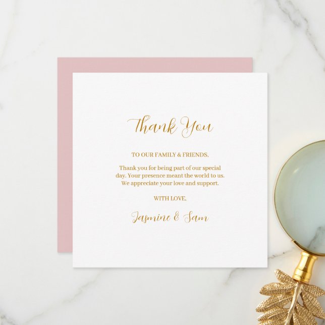 ROSE Watercolor Thank You Card (Front/Back In Situ)