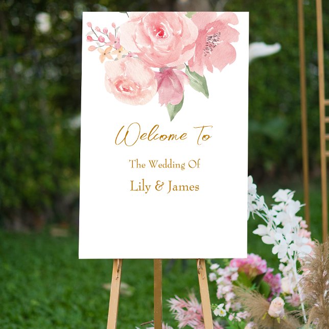 ROSE Watercolor wedding Foam Board (Creator Uploaded)