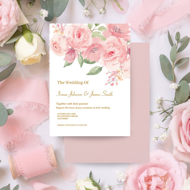 ROSE Watercolor Wedding Invitation (Creator Uploaded)