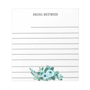 Rose watercolour Mom Personalized Name Notepad