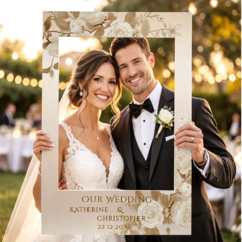 Rose Wedding Beige Selfie Frame