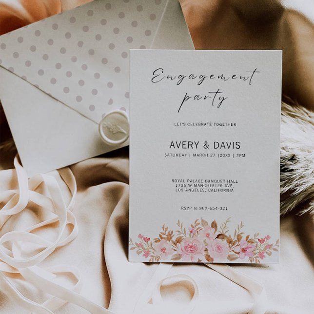 Rose Wedding  Engagement Invitation  (Rose Wedding Engagement Invitation)