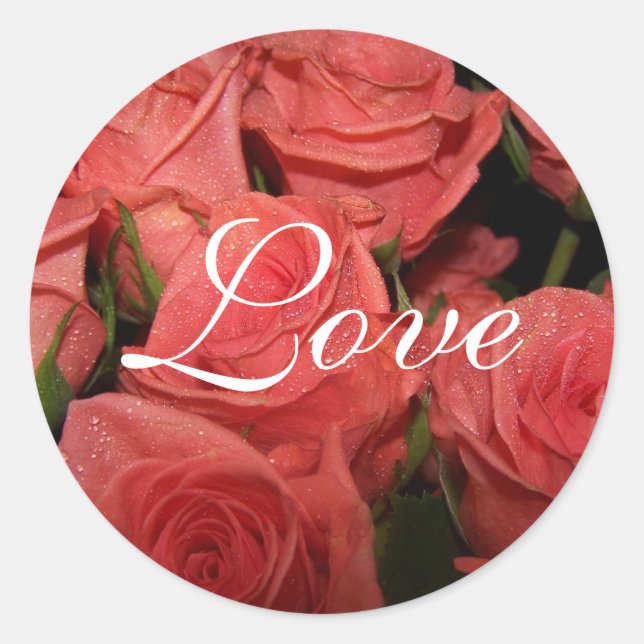 ROSE WEDDING ENVELOPE SEAL STICKERS (Front)