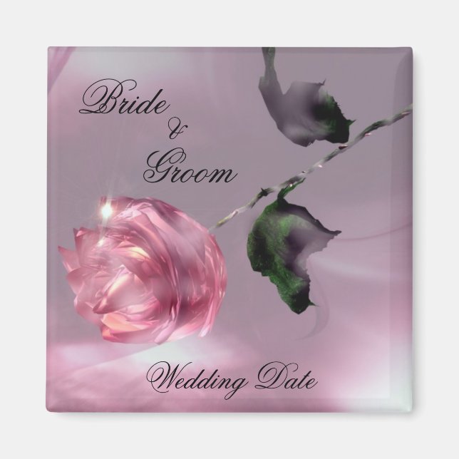 Rose Wedding Favor Magnet (Front)