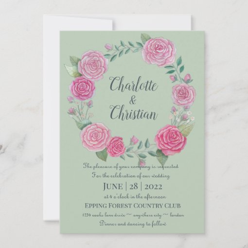 Rose wedding invitation | Zazzle