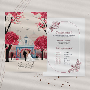 Rose Wedding Invitation and Program