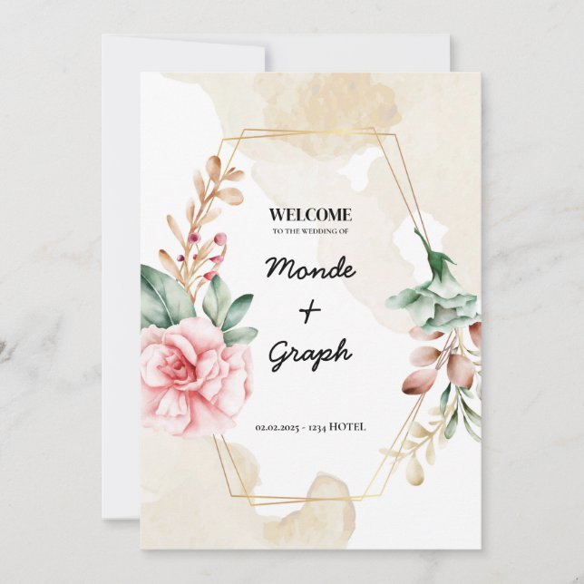 Rose Wedding Invitations Art (Front)
