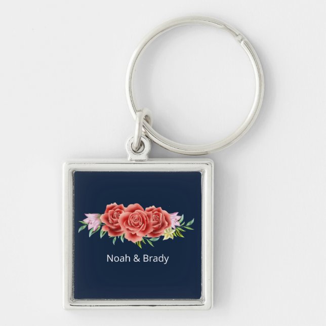 Rose Wedding Keychain (Front)