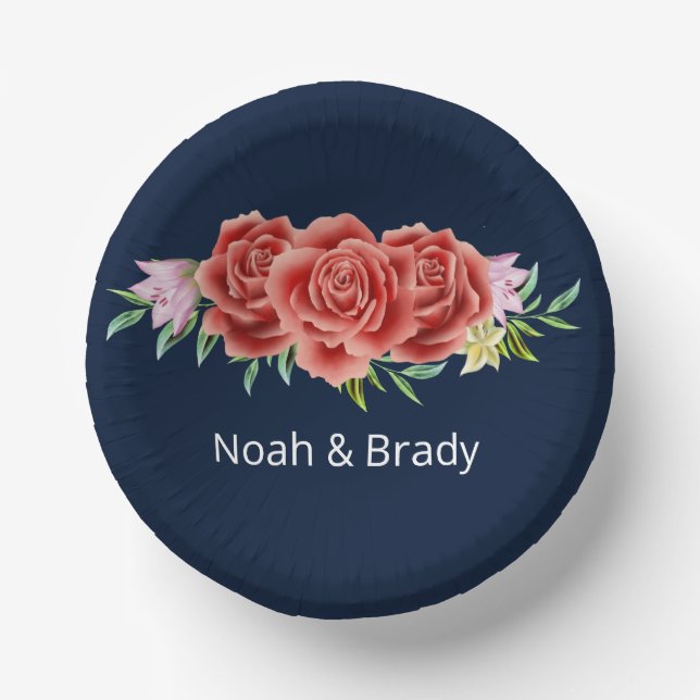 Rose Wedding   Paper Bowls (Front)