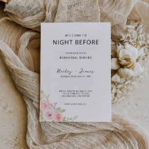 Rose Wedding Rehearsal Dinner Sign Night, Invitation
